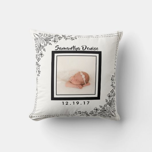 植物の誕生の発表の写真の子供部屋 クッション (正面)