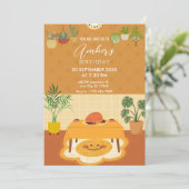 植物の誕生日のダイニングテーブル招待状 招待状 (スタンド正面)