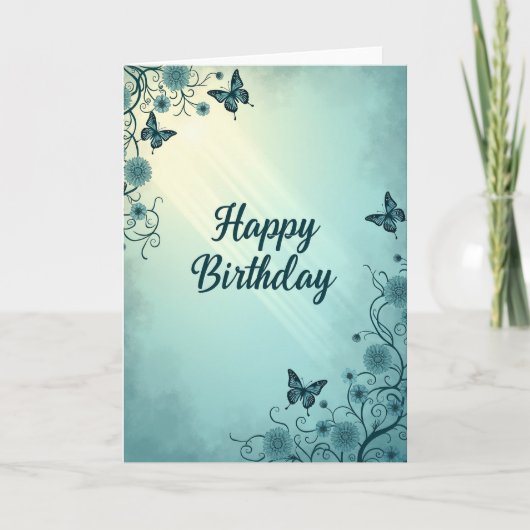植物の誕生日シーンカード カード (正面)