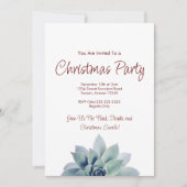 植物の豊かなグリーンが生き生きとした砂漠のクリスマス パーティー 招待状 (正面)