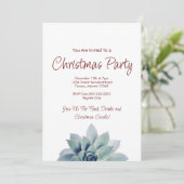 植物の豊かなグリーンが生き生きとした砂漠のクリスマス パーティー 招待状 (スタンド正面)