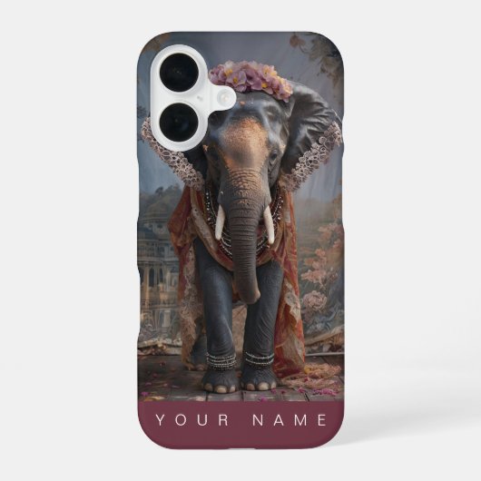 植物の象 iPhone 16ケース (裏面)