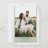 植物の賢いグリーン 葉っぱの飾り クラシカルな雰囲気の水彩画 セーブザデート (裏面)