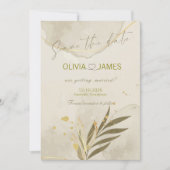 植物の贅沢さを詰めたウェディング・セーブ・ザ・デートカード 招待状 (正面)
