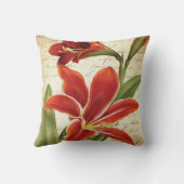植物の赤いアマリリスのクリスマスの花 クッション (裏面)