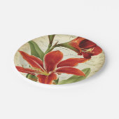 植物の赤いアマリリスのクリスマスの花 ペーパープレート (アングル)