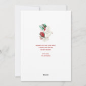 植物の赤い平和の地球 | 2羽の鳩と花のクリスマスカード シーズンカード (裏面)