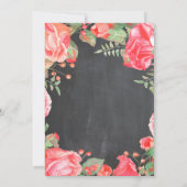 植物の赤い花柄の第60誕生日の招待状 招待状 (裏面)