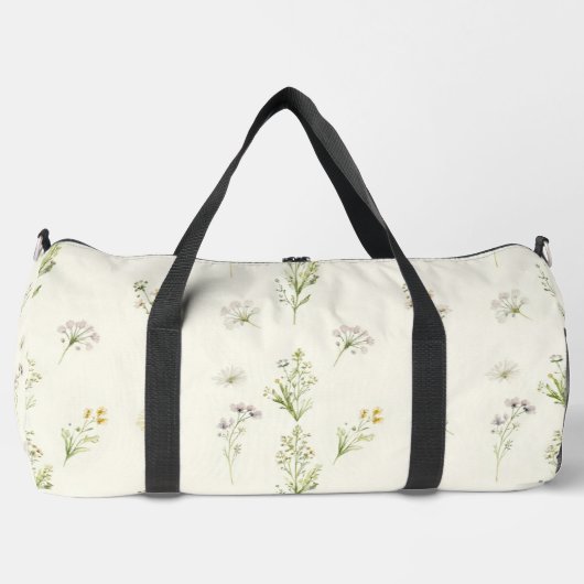 植物の野の花の散布 ダッフルバッグ (正面)