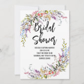 植物の野生の花のブライダルシャワーの招待状 招待状 (正面)