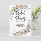 植物の野生の花のブライダルシャワーの招待状 招待状 (スタンド正面)