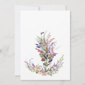 植物の野生の花のブライダルシャワーの招待状 招待状 (裏面)