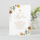 植物の野生の花の洗礼 命名式 招待状 (スタンド正面)