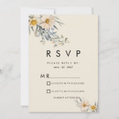 植物の野生の花 ガーデン フラワー RSVP 招待状 (正面)