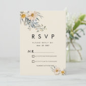 植物の野生の花 ガーデン フラワー RSVP 招待状 (スタンド正面)