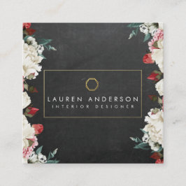 植物の開花のインテリア・デザイナーの名刺 スクエア名刺