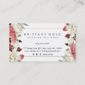 植物の開花のインテリア・デザイナーの名刺 名刺 (裏面)