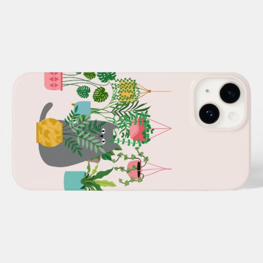 植物の間のおもしろい猫 Case-Mate iPhoneケース (裏面 (横))