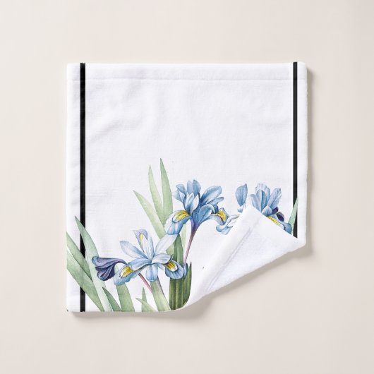 植物の青いアイリス花のRedouteのBathタオルセット バスタオルセット (ウォッシュタオル)