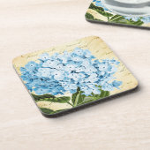 植物の青いアジサイの花のヴィンテージ コースター (左側)