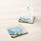 植物の青いアジサイの花のヴィンテージ コースター (右側)