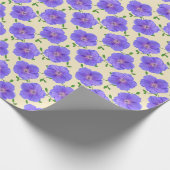 植物の青いゼラニウムの花 ラッピングペーパー (角)