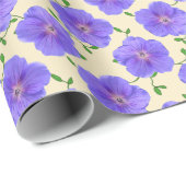 植物の青いゼラニウムの花 ラッピングペーパー (ロールコーナー)