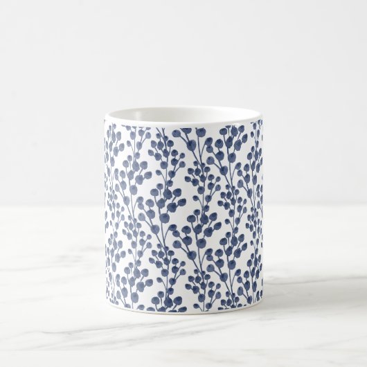 植物の青い海軍 コーヒーマグカップ (中央)