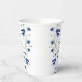 植物の青い花のウェディングペーパーカップ 紙コップ (左)