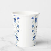 植物の青い花のウェディングペーパーカップ 紙コップ (右)