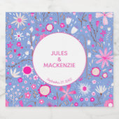 植物の青い野草の花結婚柄 ビールラベル (シングルラベル)