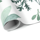 植物のBohoの水彩画の結婚 ラッピングペーパー (ロールコーナー)