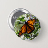 植物のMilkweed 缶バッジ (正面&裏面)