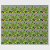 植物はがきの間のベール入りカメレオンのクローズアップ ラッピングペーパー (フラット)