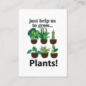 植物はただ私たちを助けてくれる 植物を育てるために 名刺 (正面)