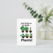 植物はただ私たちを助けてくれる 植物を育てるために 名刺 (スタンド正面)