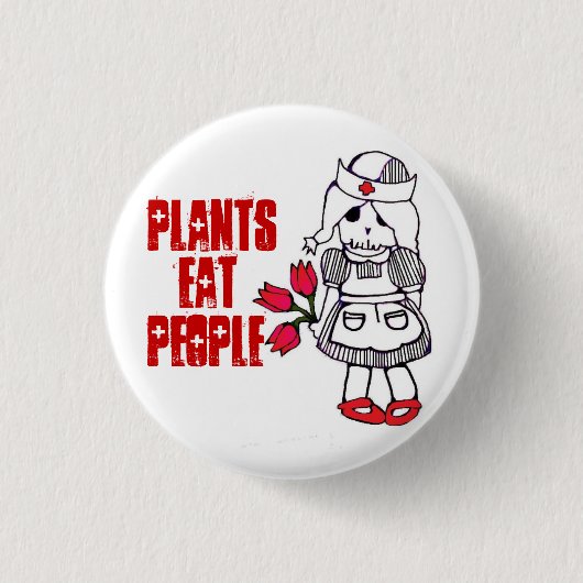 植物は人々Button2を食べます 缶バッジ (正面)