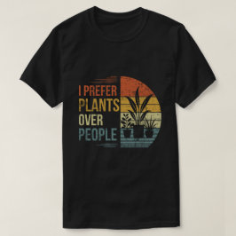 植物は人間より好き レトロな植物愛好家 Tシャツ