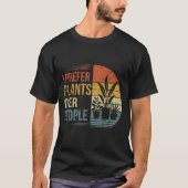 植物は人間より好き レトロな植物愛好家 Tシャツ (正面)