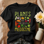 植物は医学最高ののビーガンクールベジタリアン Tシャツ