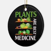植物は医学最高のビーガン全体の食品植物である セラミックオーナメント (左)
