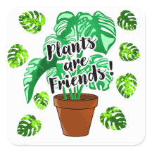 植物は友人であるMonsteraステッカー