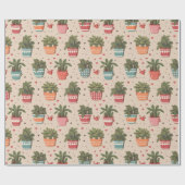 植物は友達の植お洒落物のパターン ラッピングペーパー (フラット)