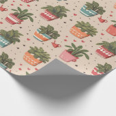 植物は友達の植お洒落物のパターン ラッピングペーパー (角)