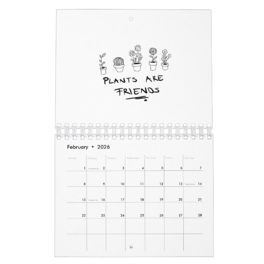 植物は友 カレンダー (2月 2026)