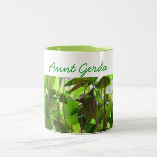 植物は名前の成長する種を保ちます ツートーンマグカップ (中央)