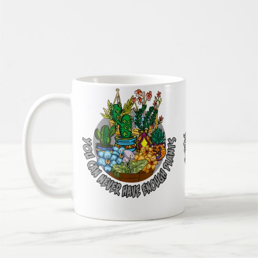 植物は多いほどいい お花の鉢 カクタス コーヒーマグカップ (左)