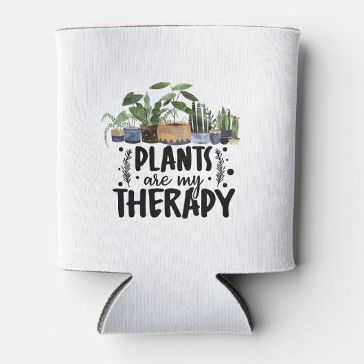 植物は私のセラピー引用文植物愛好家 缶クーラー (正面)