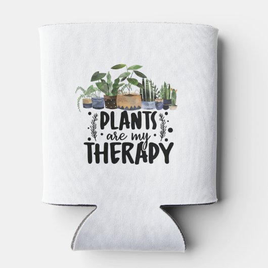 植物は私のセラピー引用文植物愛好家 缶クーラー (裏面)