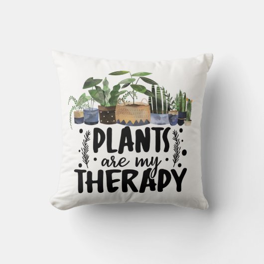植物は私の癒しの引用 植物愛好家 クッション (正面)